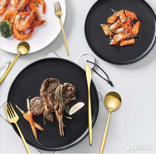 Стильный Набор столовых приборов 6 персон 2цвета