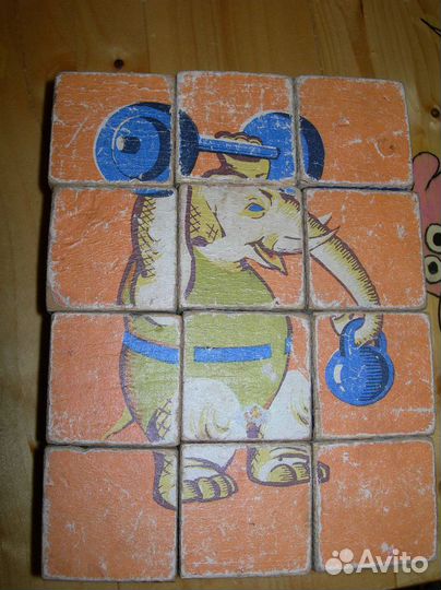 Кубики СССР дерево 40- 50 х гг. советские