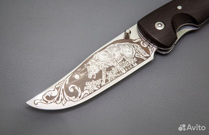 Нож складной Таежник из стали 95х18 с гравировкой
