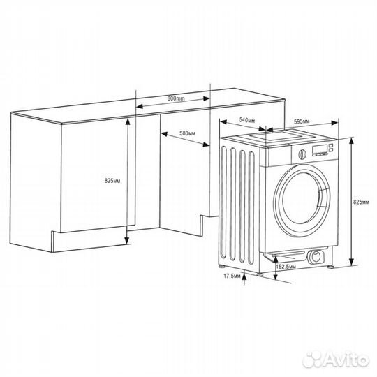 Встраиваемая стиральная машина Midea MFG10W60/W-RU