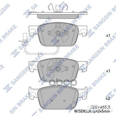 Колодки передние audi A4 15-A5 16- SP4134 SP4134