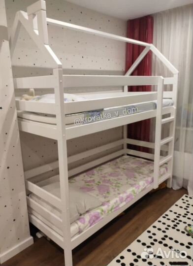 Кровать детская двухъярусная домик К5