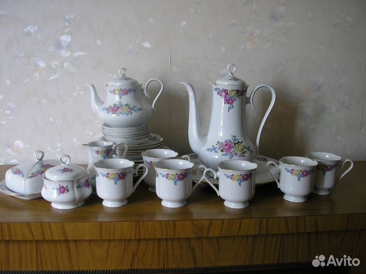 Сервиз фарфоровый гдр для кофе и чая 29 предметов