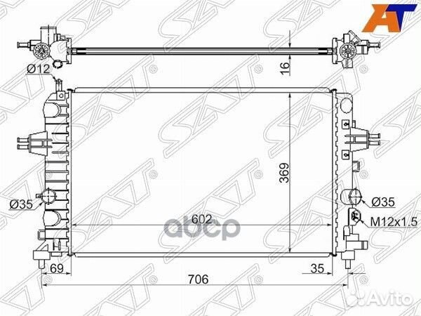 Радиатор Opel Astra 04-13 / Zafira 05-14 / Astr