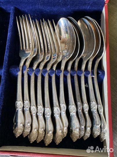 Набор столовых приборов «Серебряная роза» кмз СССР