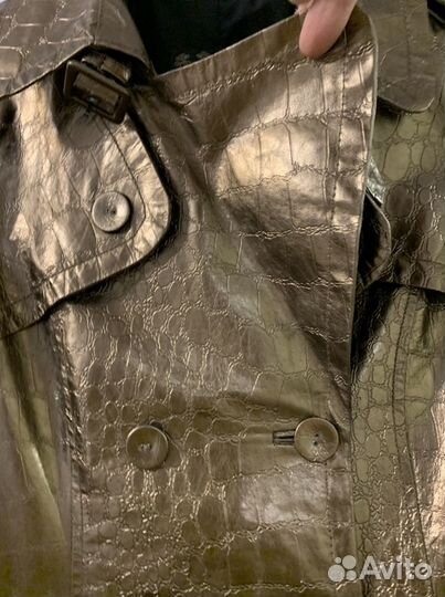 Кожаное женское пальто 44