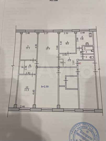 4-к. квартира, 69,9 м², 1/5 эт.