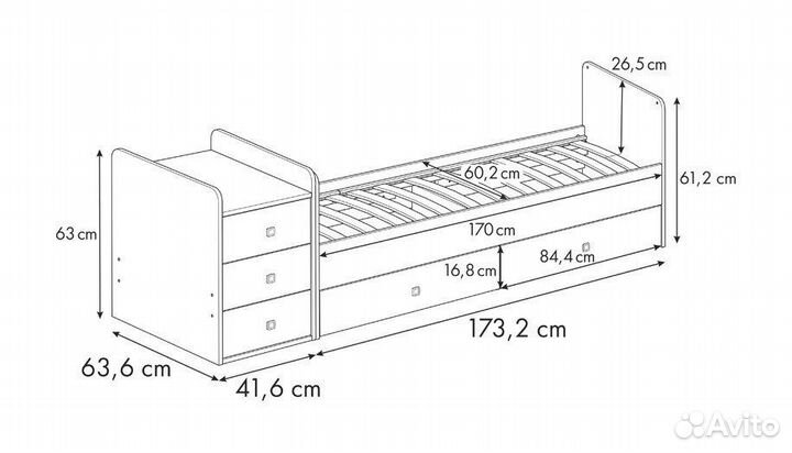 Кроватка Polini Kids Simple 1100
