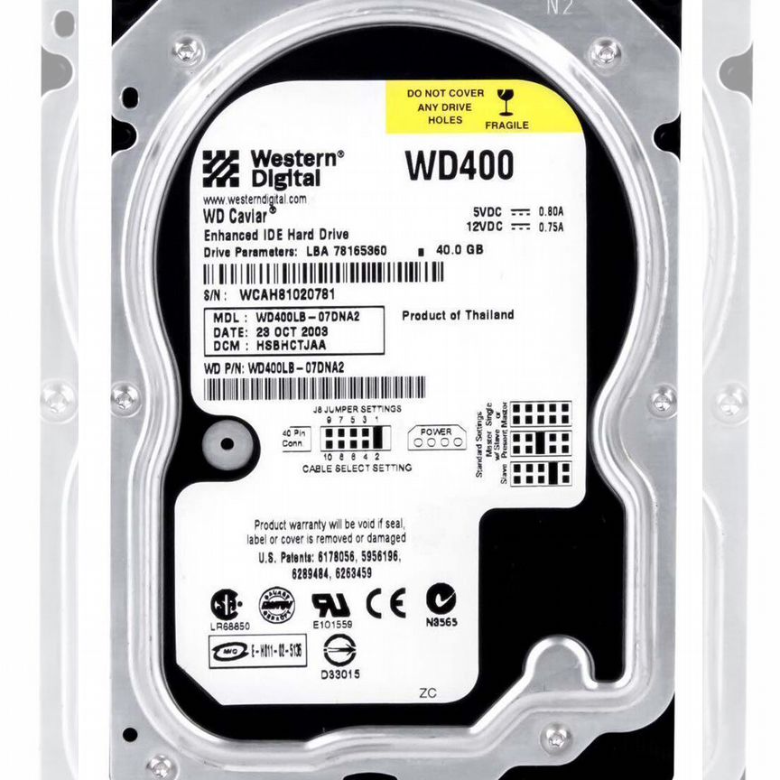 [WD400LB] Жесткий Диск Western Digital 40gb 7200 Ide Wd400lb