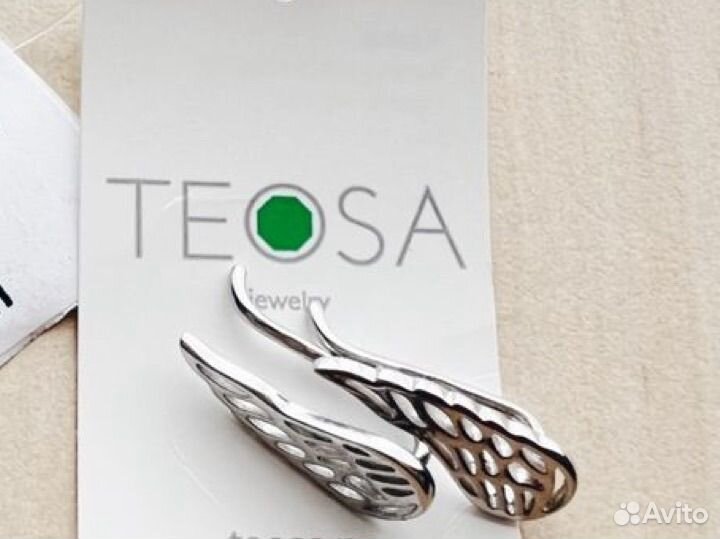 Серьги каффы серебро