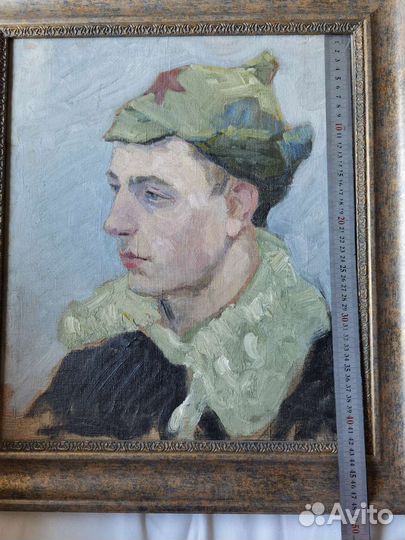 Картина Этюд Красноармеец. Авт. Б. С. Лукошков