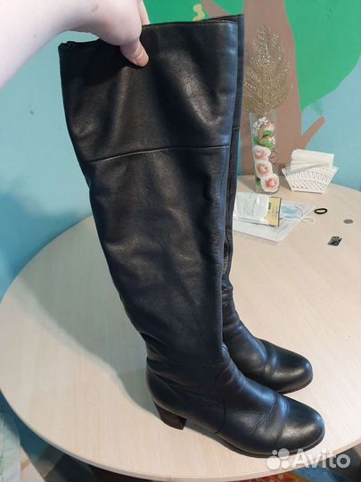 Сапоги зимние ботфорты кожаные женские 40 размер