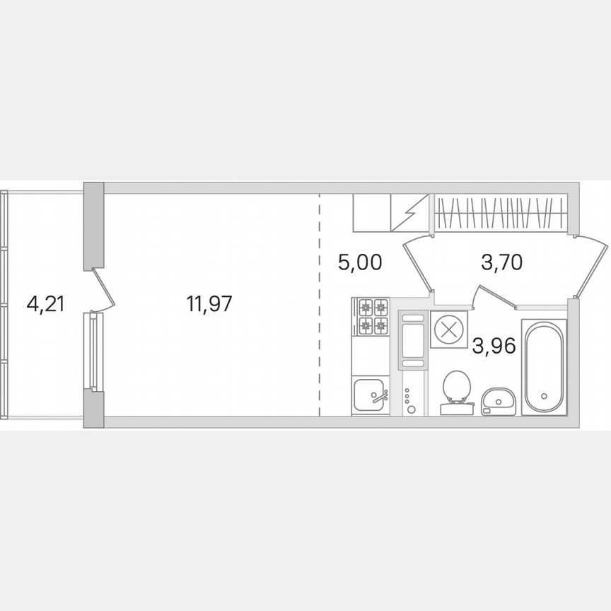 Квартира-студия, 25,9 м², 3/8 эт.