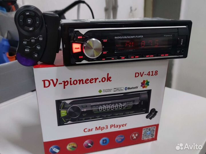 Магнитола DV-Pioneer.ok DV418, пульт на руль