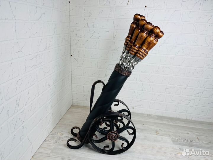 Подставка под шампура ковка в виде пушки