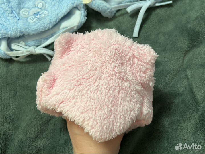 Шапочка зимняя для новорожденных новая Польша