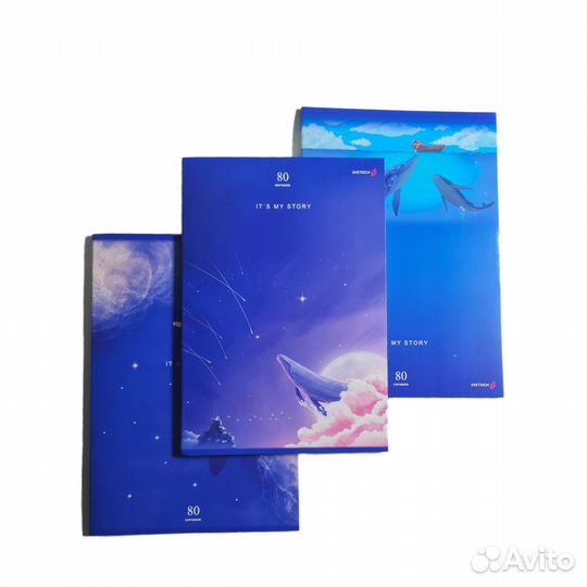 Тетрадь А4 в клетку 80 листов, набор 3 шт