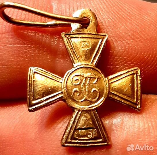 Фрачная миниатюра георгиевского креста, золото 56