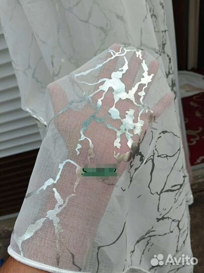 Тюль Лён батист Золото, Серебро