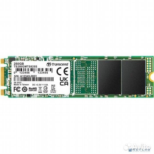 Transcend SSD 825S, 250GB, M.2(22x80mm), SATA3, 3D TLC, R/W 500/330MB/s, IOPs 40 000/75 000, TBW 90