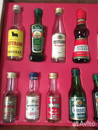 Коллекция пустых мини бутылочек, импортный вариант