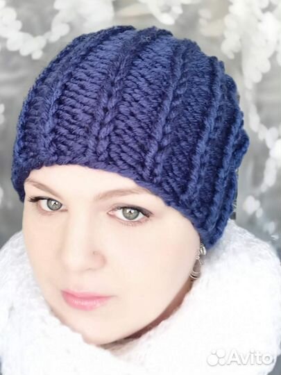 Шапка вязаная ручная работа