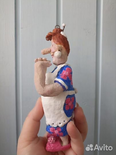 Ватные елочные игрушки ручной работы