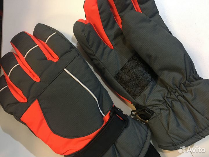 Перчатки с мехом(эко кожа),горнолыжные перчатки