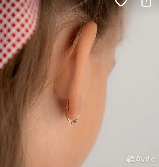 Серьги детские золотые 585 единороги