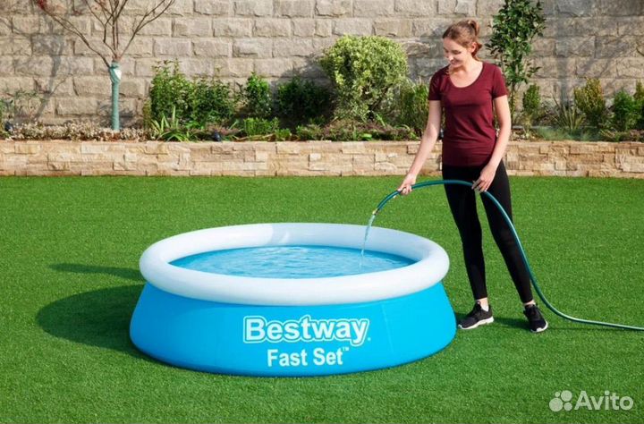 Бассейн bestway с надувным бортом 183х51