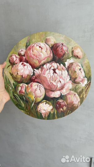 Картина маслом Пионы