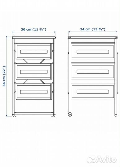 Тумба металлическая с ящиками