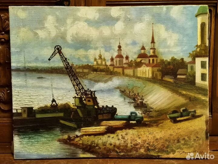 Картина Набережная Великий Устюг 1968 год Автор Лэ