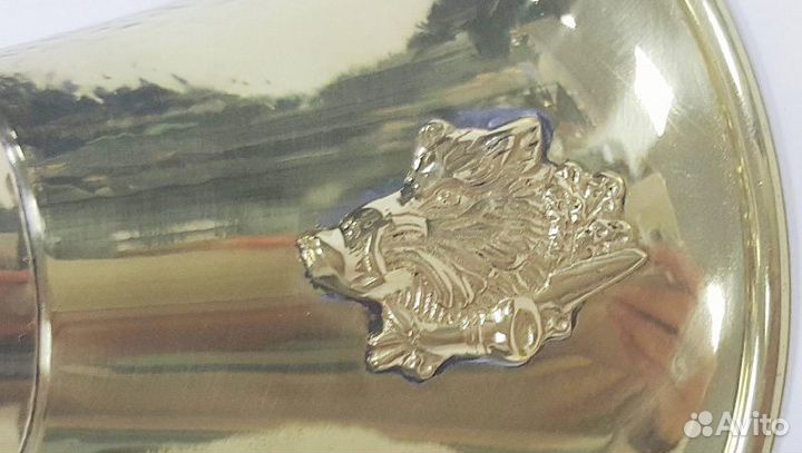 Горн охотничий (кожаная отделка) 50 см (50roundbr)