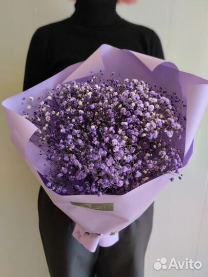 Букет из сиреневых гипсофил