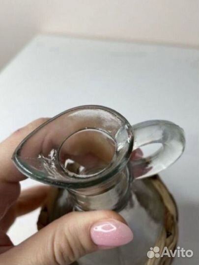 Кувшин маленький стеклянный с пробковой крышкой