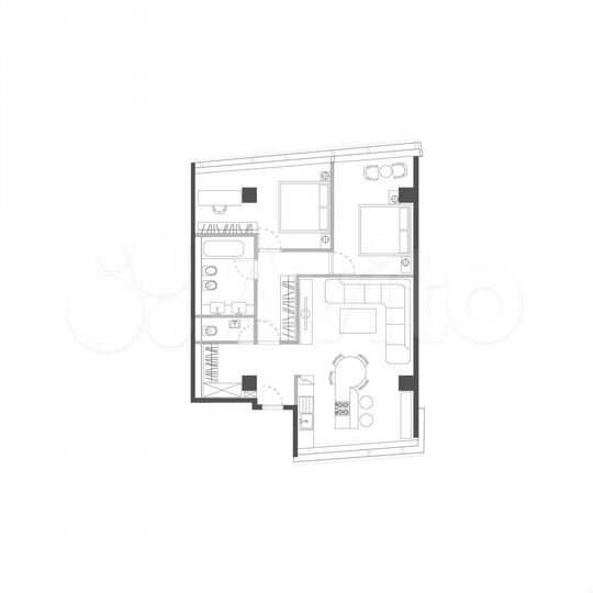 3-к. квартира, 92 м², 3/13 эт.