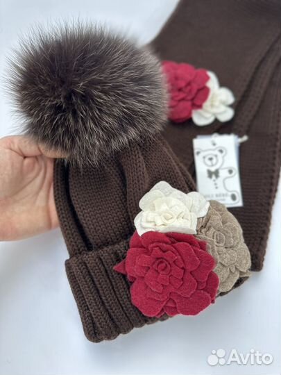 Шапка и шарф joli bebe новый оригинал