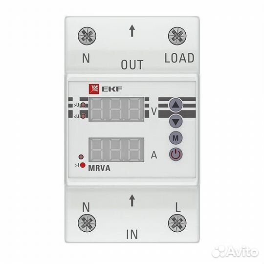 Реле напряжения и тока с дисплеем mrva 63А PROxima