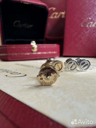 Золотые серьги cartier love 585п