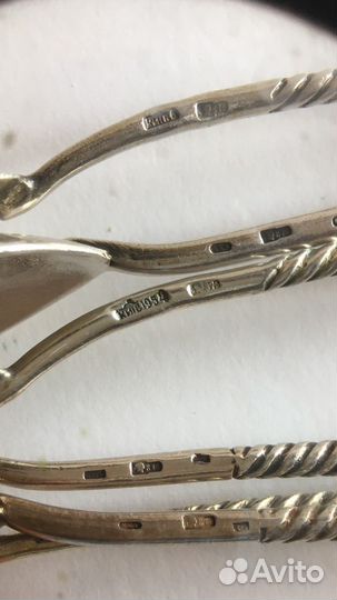 Ложки чайные, серебряные, позолоченные