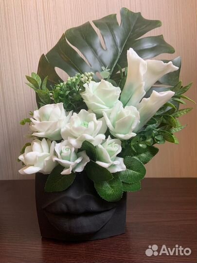 Композиция из мыльных цветов 