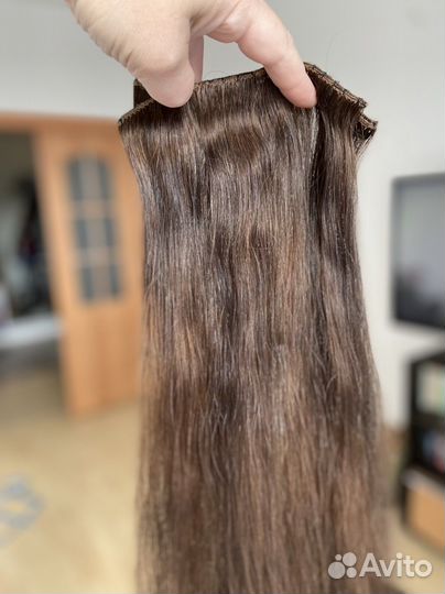 Волосы на заколках натуральные