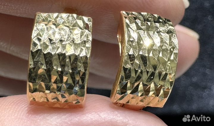 Золотые серьги мини конго 585 проба