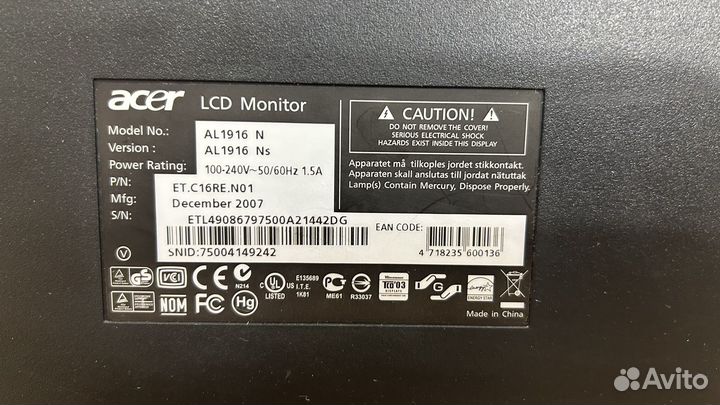 Монитор Acer al1916