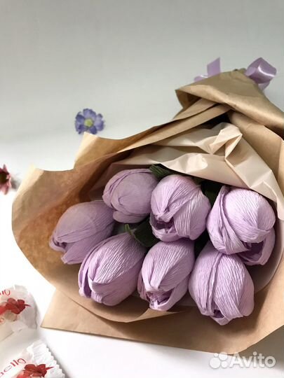 Сладкий букет / цветы / подарок / тюльпаны