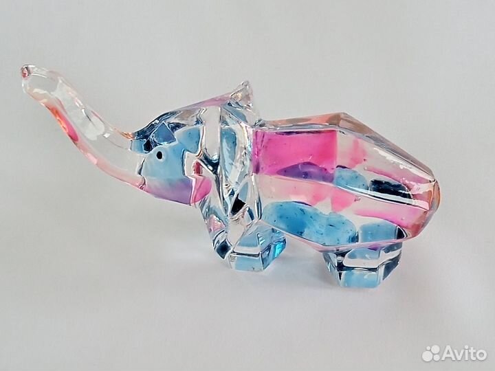 Хрустальные слоники, винтаж, Италия