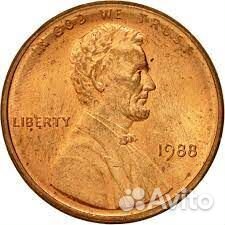 Коллекционая монета liberty one cent 1988 года