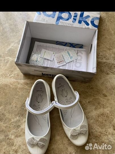Туфли для девочки 33 размер белые