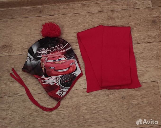 Шапка и шарф демисезонные 5-6 лет